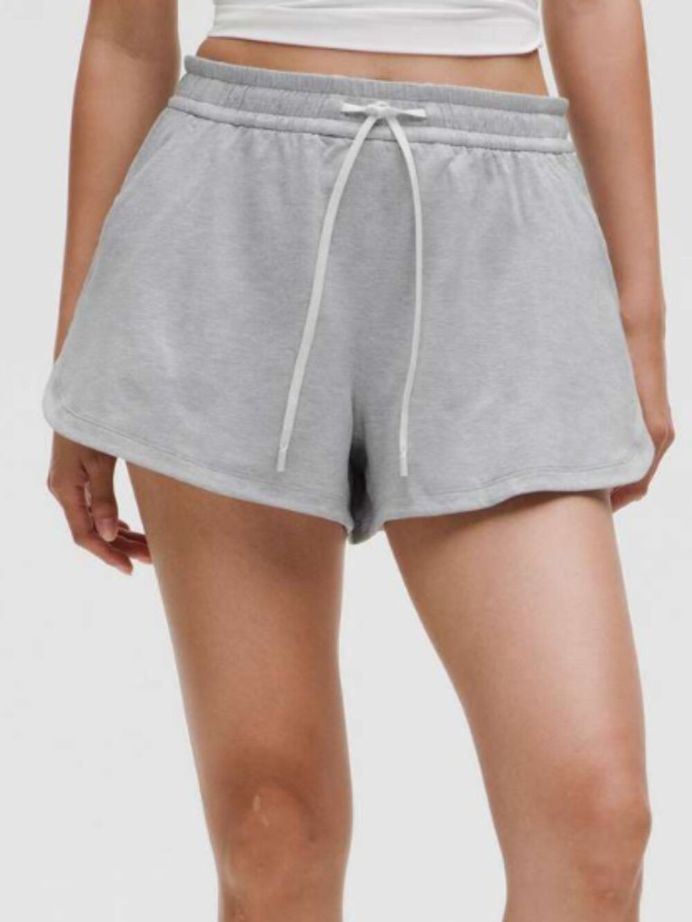 Lululemon Soft Jersey Curved-Hem Short 3" - Heather Core Ultra Light Grey